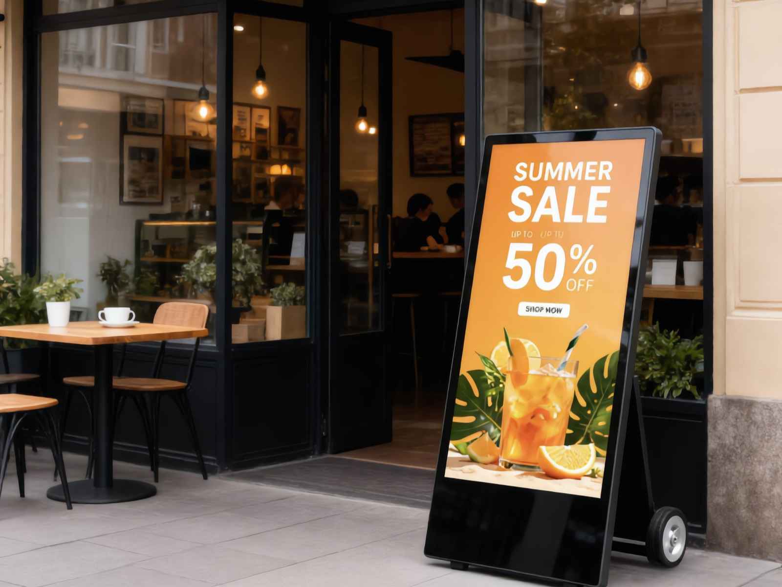 Free in-store display at a client counter