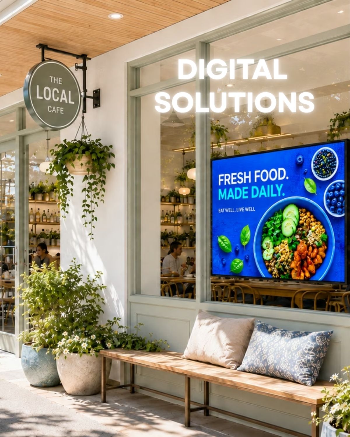 A client shopfront with a display
